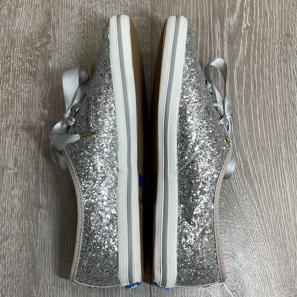 Keds X Kate Spade New York Champion Glitter Sneakers Silver Wedding 6 - Picture 9 of 16